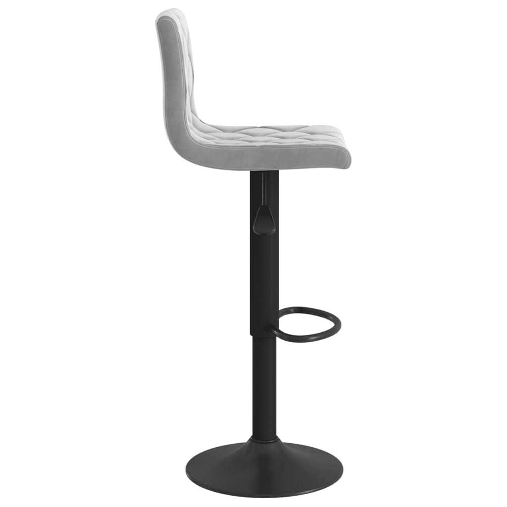 Light Grey Velvet Bar Stools Set of 2 - Chic & Comfortable Seating