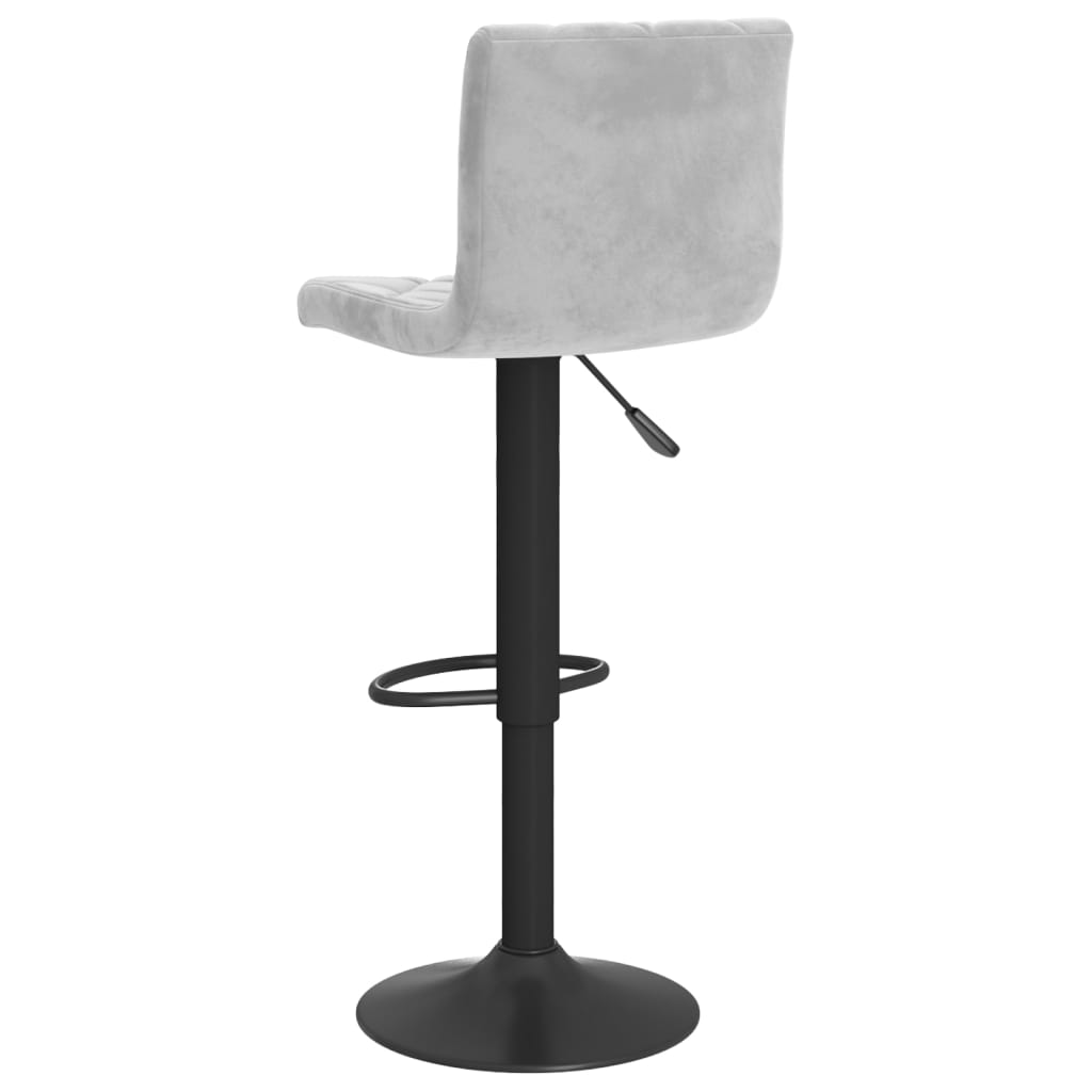 Light Grey Velvet Bar Stools Set of 2 - Chic & Comfortable Seating