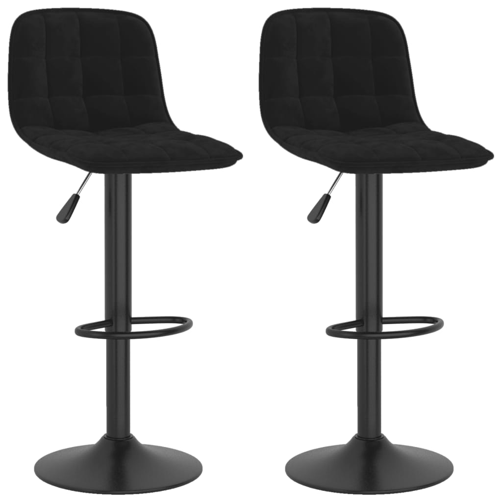 Elegant Black Velvet Bar Stools Set of 2 - Chic & Stylish