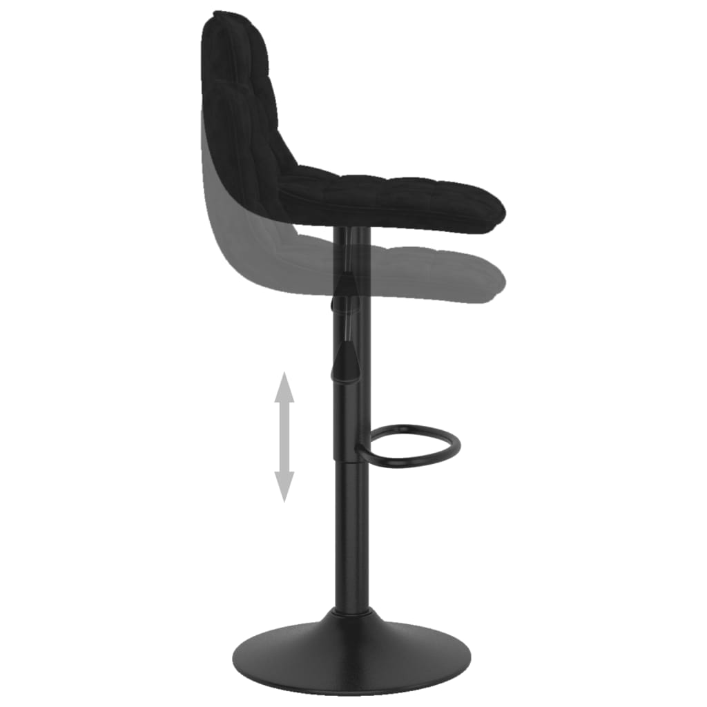 Elegant Black Velvet Bar Stools Set of 2 - Chic & Stylish