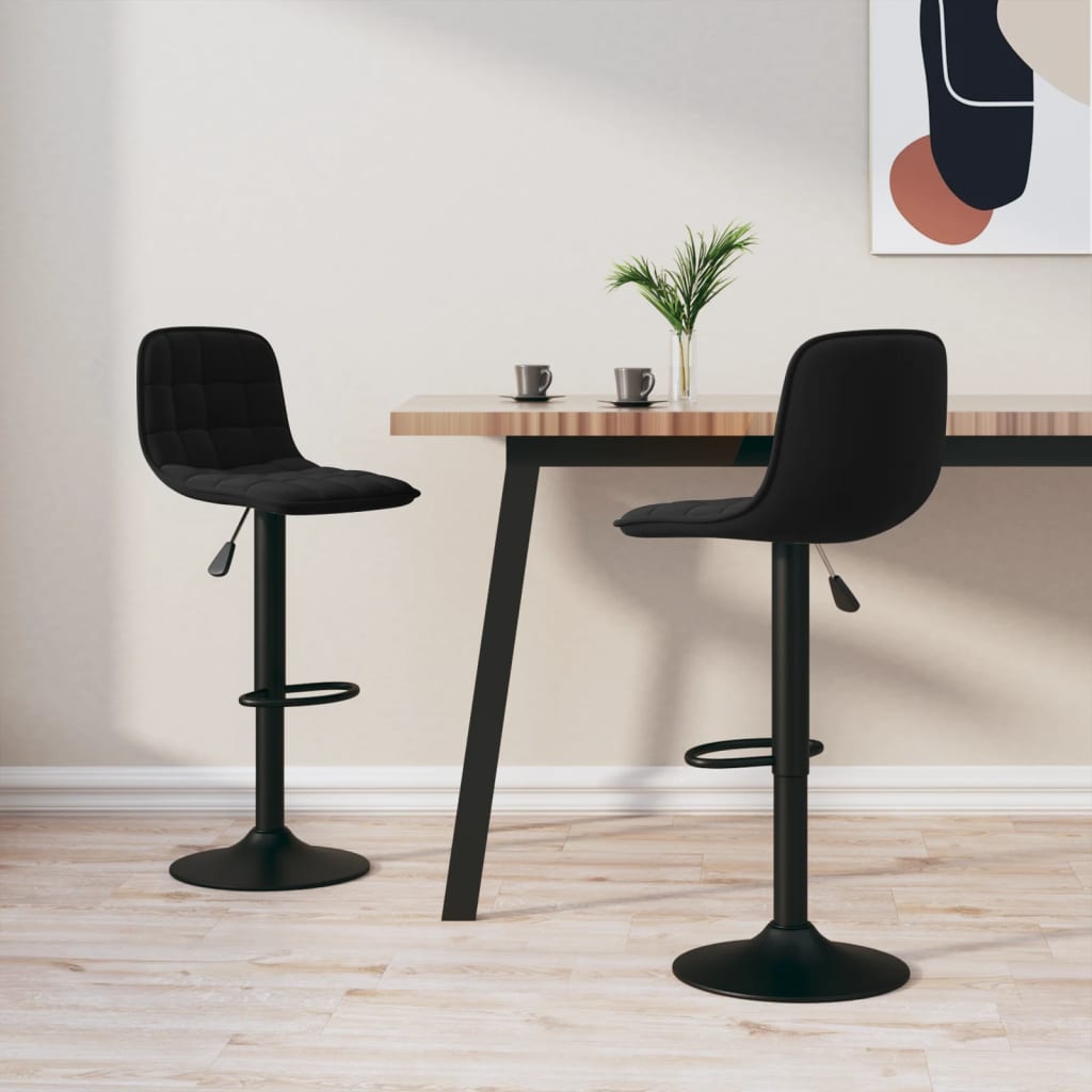 Elegant Black Velvet Bar Stools Set of 2 - Chic & Stylish
