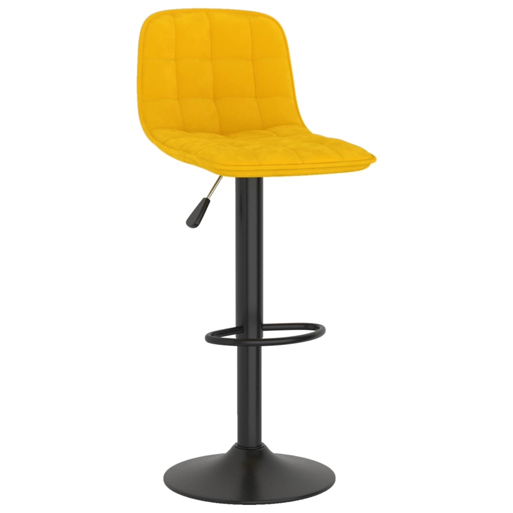 Yellow Velvet Bar Stools Set of 2 - Stylish & Comfy Seating