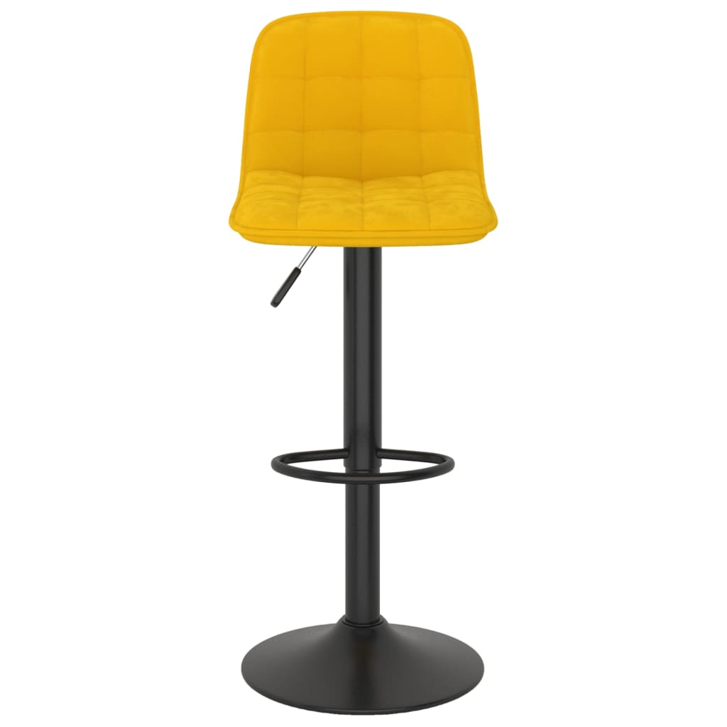 Yellow Velvet Bar Stools Set of 2 - Stylish & Comfy Seating