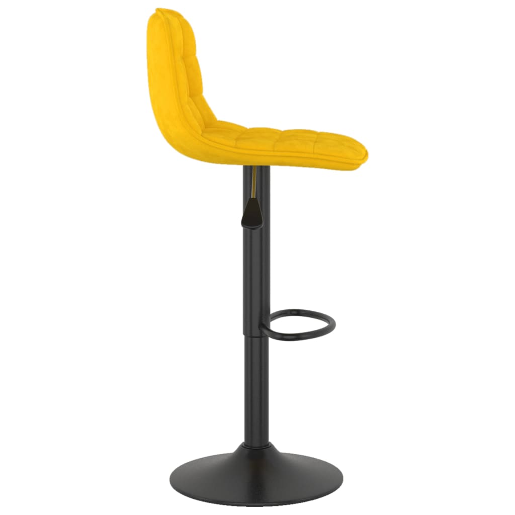 Yellow Velvet Bar Stools Set of 2 - Stylish & Comfy Seating