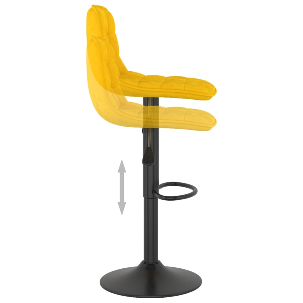 Yellow Velvet Bar Stools Set of 2 - Stylish & Comfy Seating