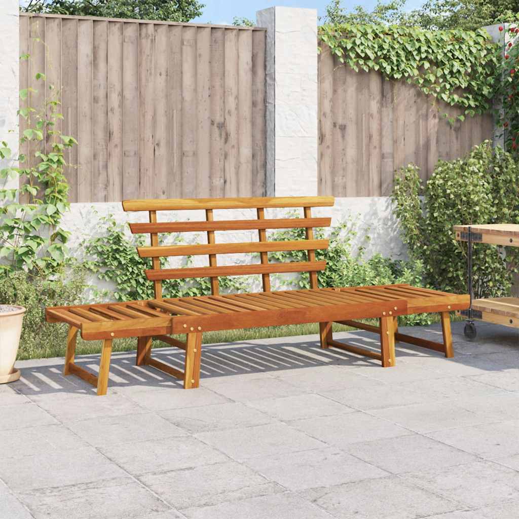 2-in-1 Garden Bench, 190cm Solid Acacia Wood, Versatile & Durable