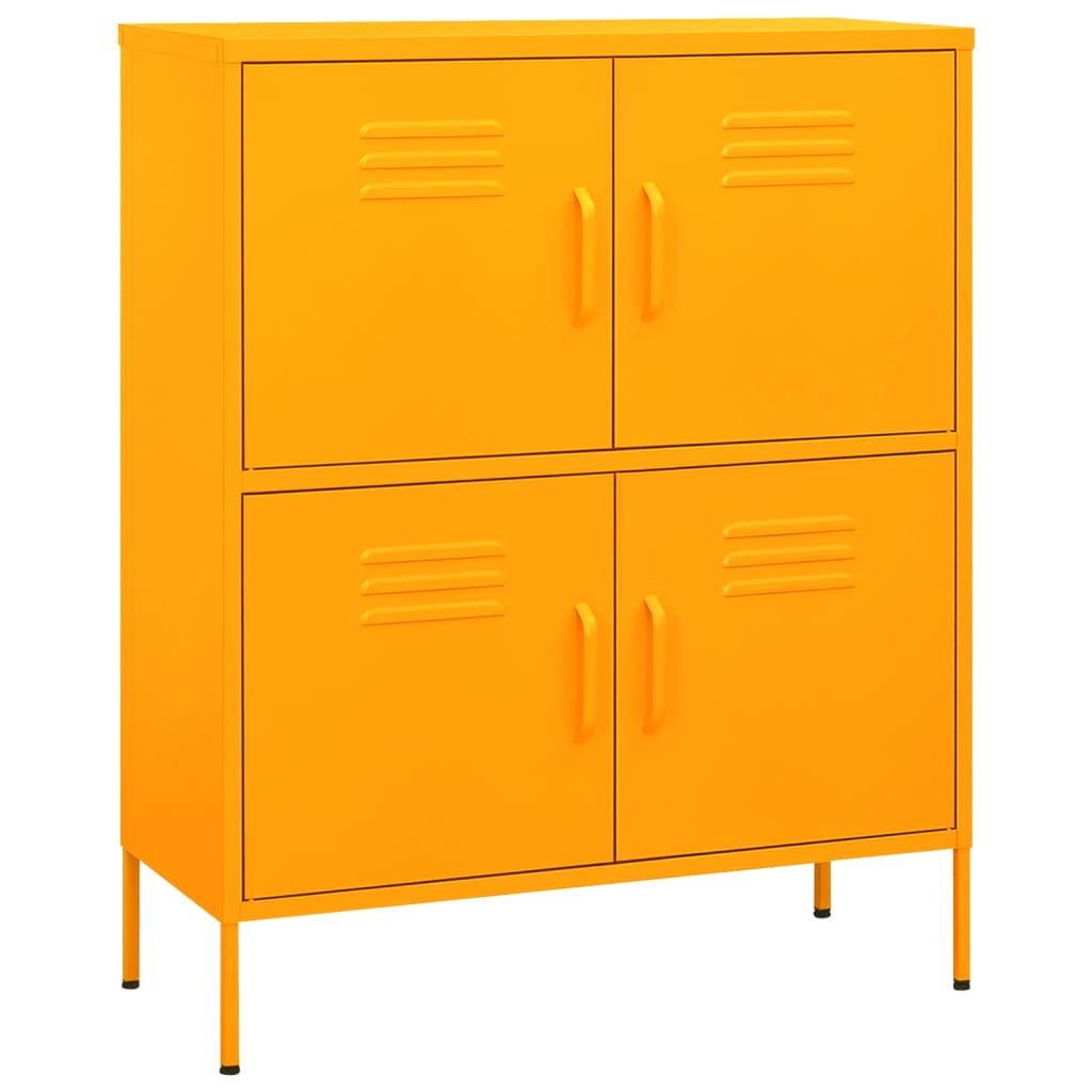 Mustard Yellow Steel Storage Cabinet 80x35x101.5 cm