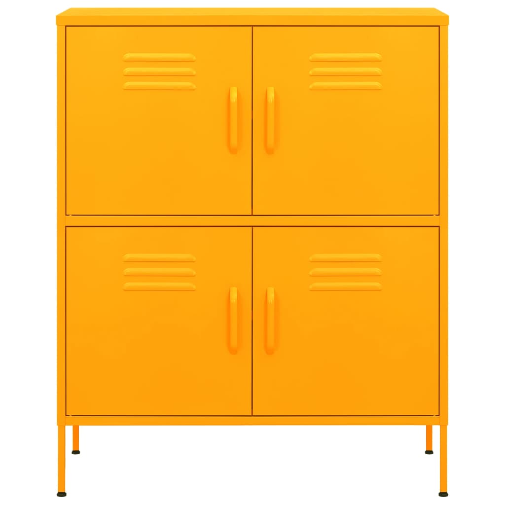 Mustard Yellow Steel Storage Cabinet 80x35x101.5 cm