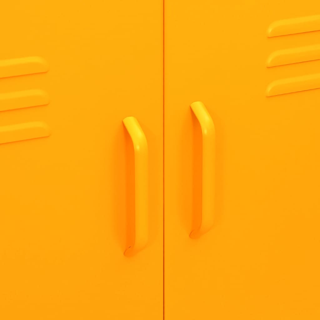 Mustard Yellow Steel Storage Cabinet 80x35x101.5 cm