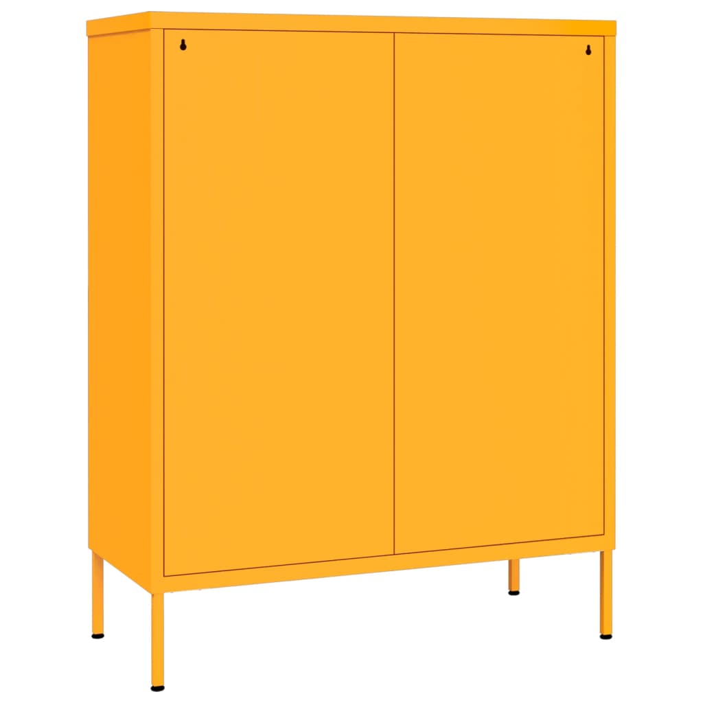 Mustard Yellow Steel Drawer Cabinet 80x35x101.5 cm