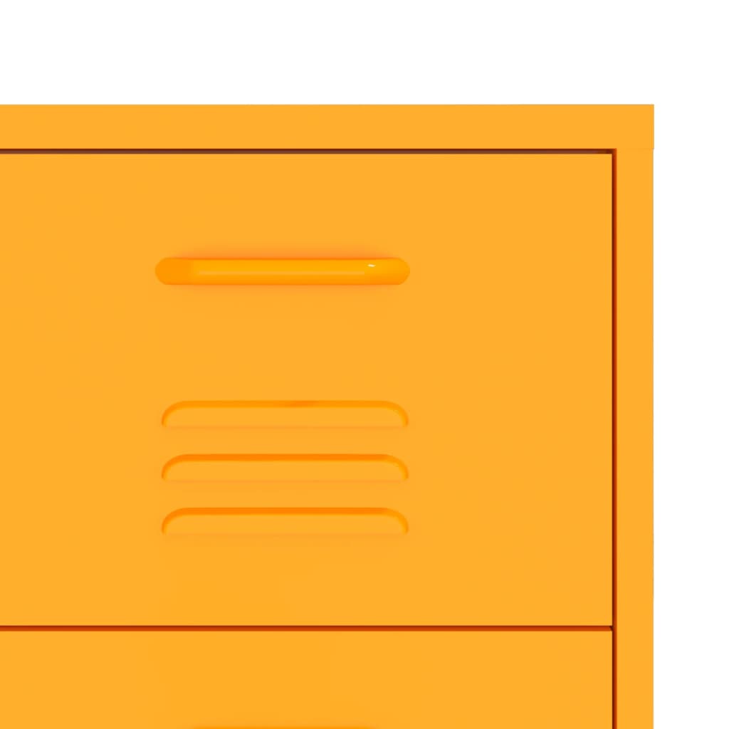 Mustard Yellow Steel Drawer Cabinet 80x35x101.5 cm