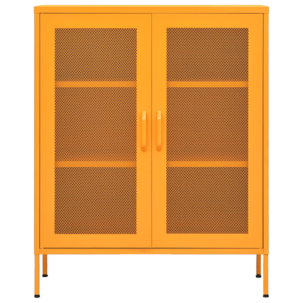 Mustard Yellow Steel Storage Cabinet 80x35x101.5 cm