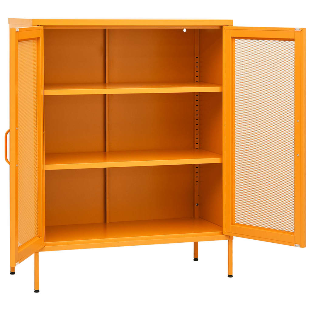 Mustard Yellow Steel Storage Cabinet 80x35x101.5 cm