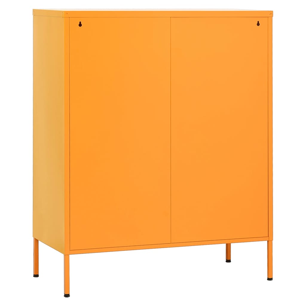 Mustard Yellow Steel Storage Cabinet 80x35x101.5 cm