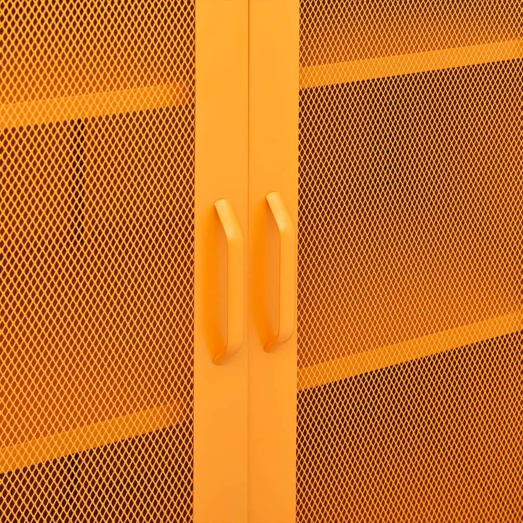Mustard Yellow Steel Storage Cabinet 80x35x101.5 cm