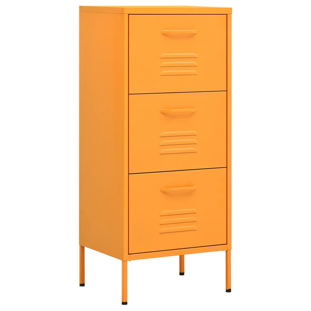 Mustard Yellow Steel Storage Cabinet 42.5x35x101.5 cm