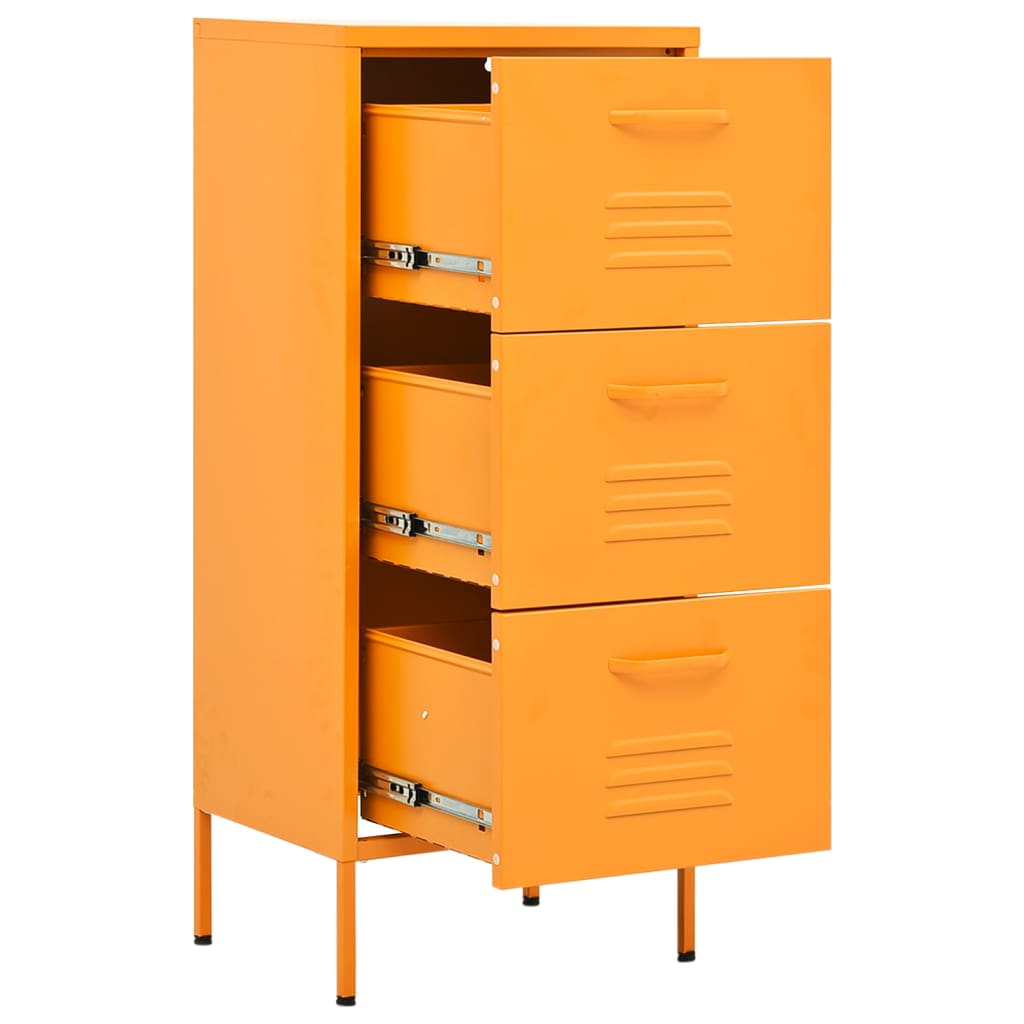 Mustard Yellow Steel Storage Cabinet 42.5x35x101.5 cm