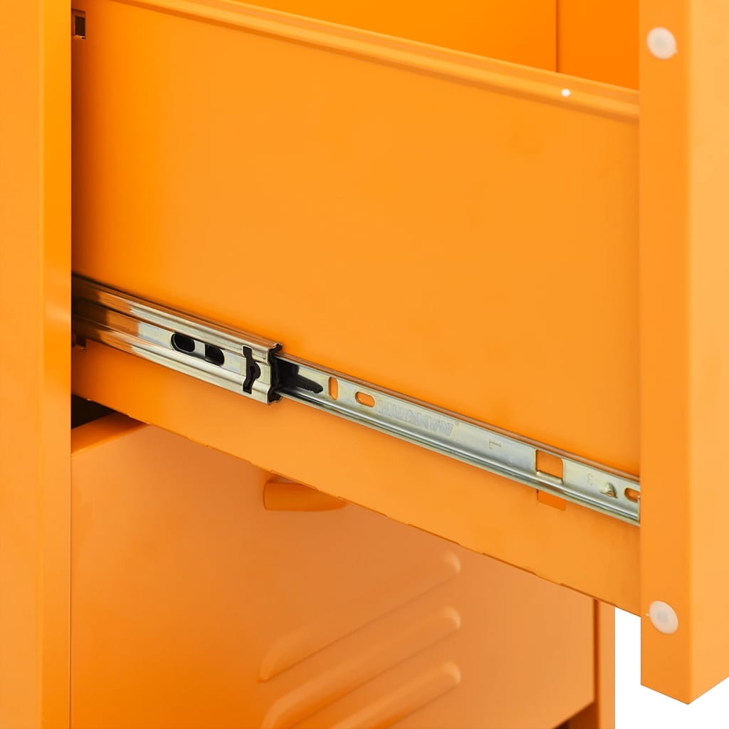 Mustard Yellow Steel Storage Cabinet 42.5x35x101.5 cm