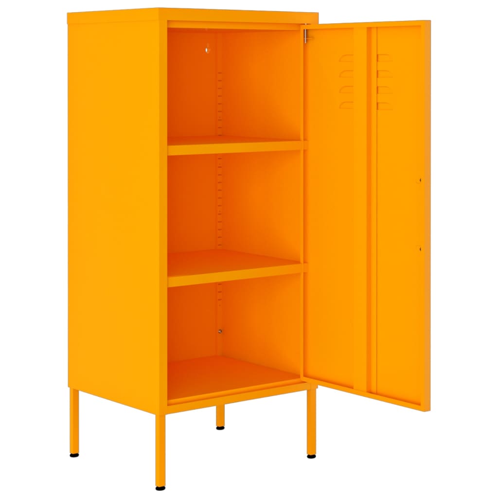 Mustard Yellow Steel Storage Cabinet 42.5x35x101.5 cm