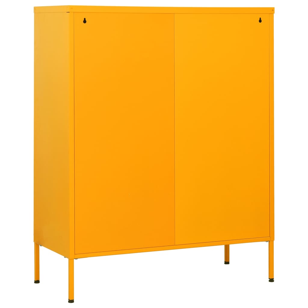 Mustard Yellow Steel Chest of Drawers - 80x35x101.5 cm