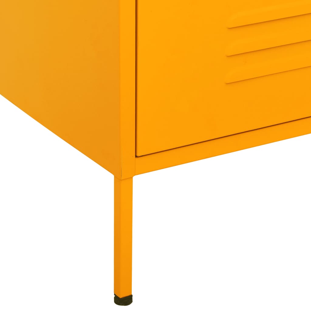 Mustard Yellow Steel Chest of Drawers - 80x35x101.5 cm
