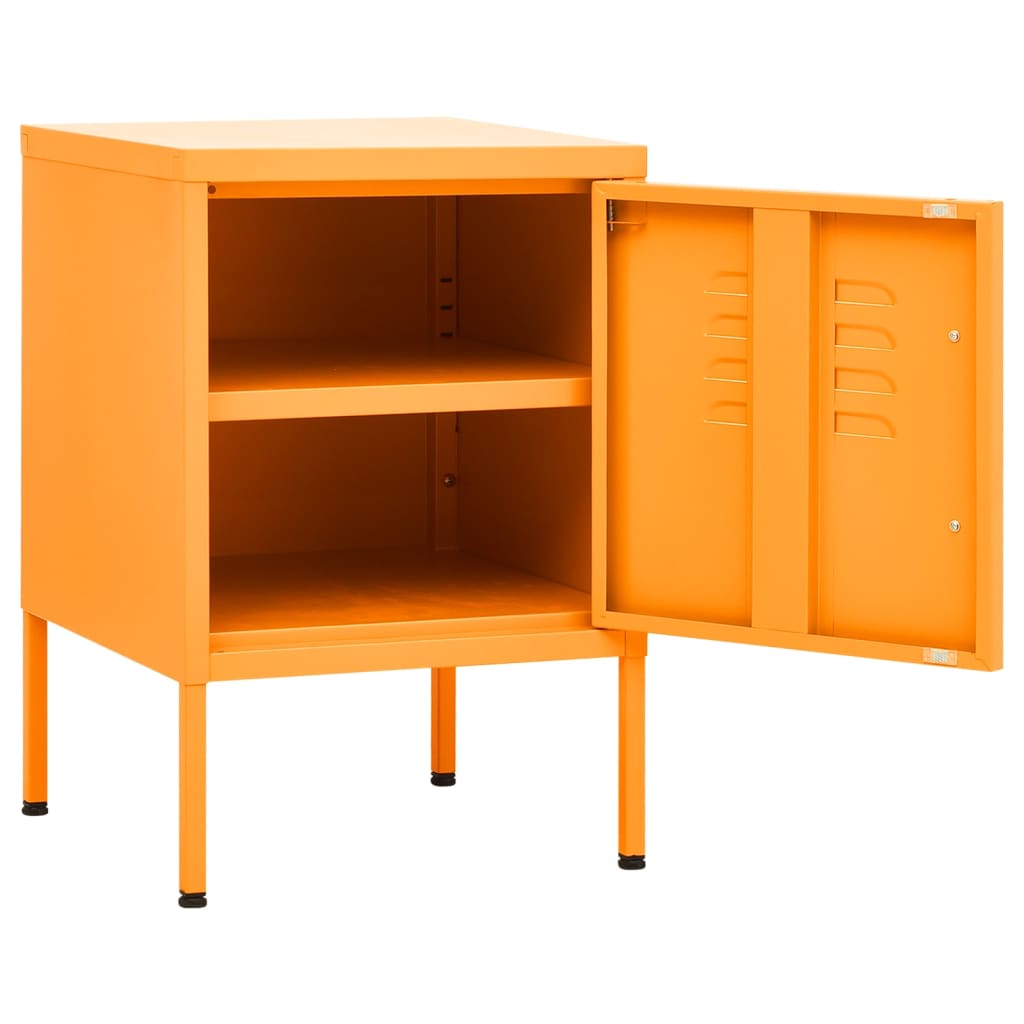 Mustard Yellow Steel Nightstand 35x35x51 cm - Stylish & Durable