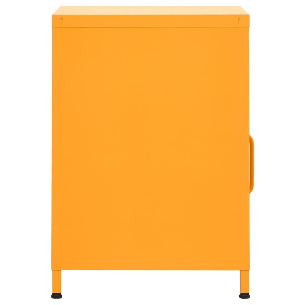 Mustard Yellow Steel Nightstand - 35x35x51 cm Modern Design