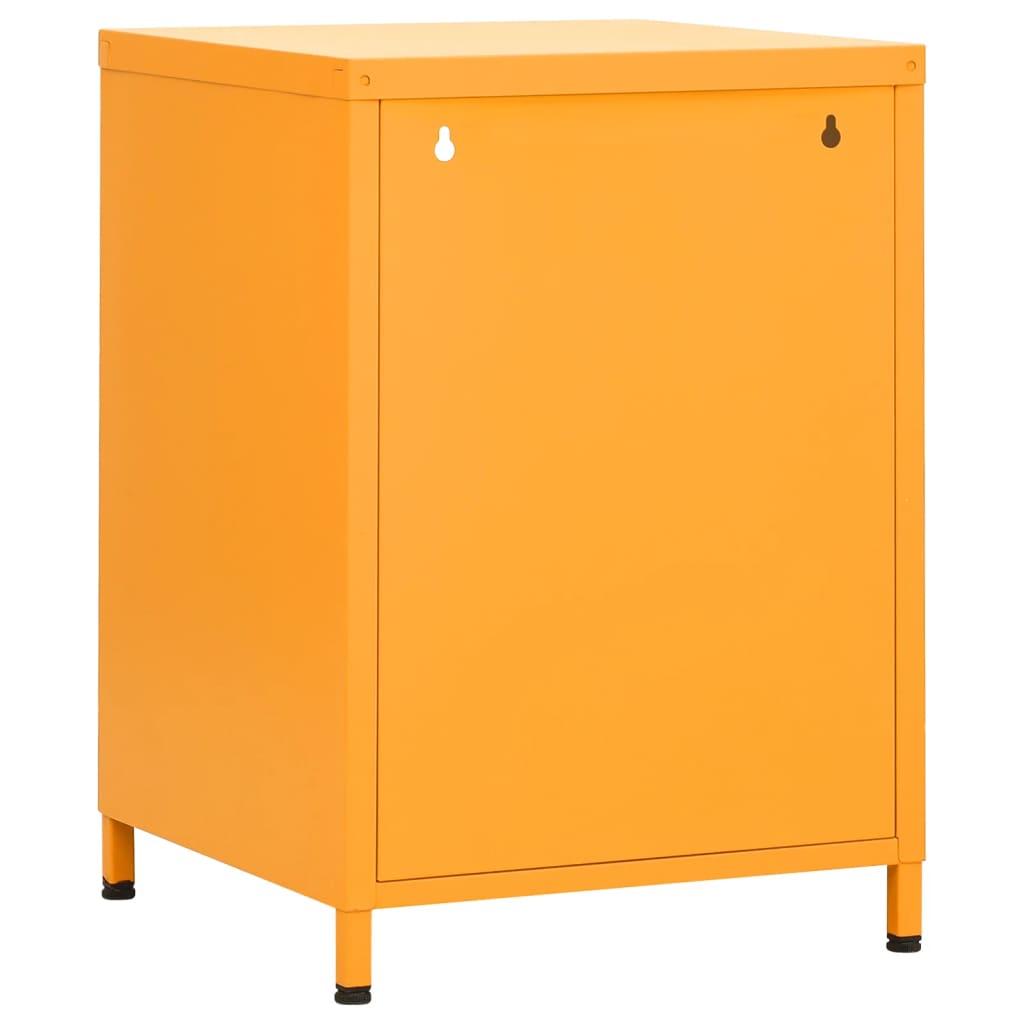 Mustard Yellow Steel Nightstand - 35x35x51 cm Modern Design