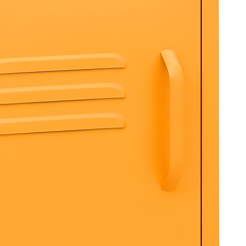 Mustard Yellow Steel Nightstand - 35x35x51 cm Modern Design