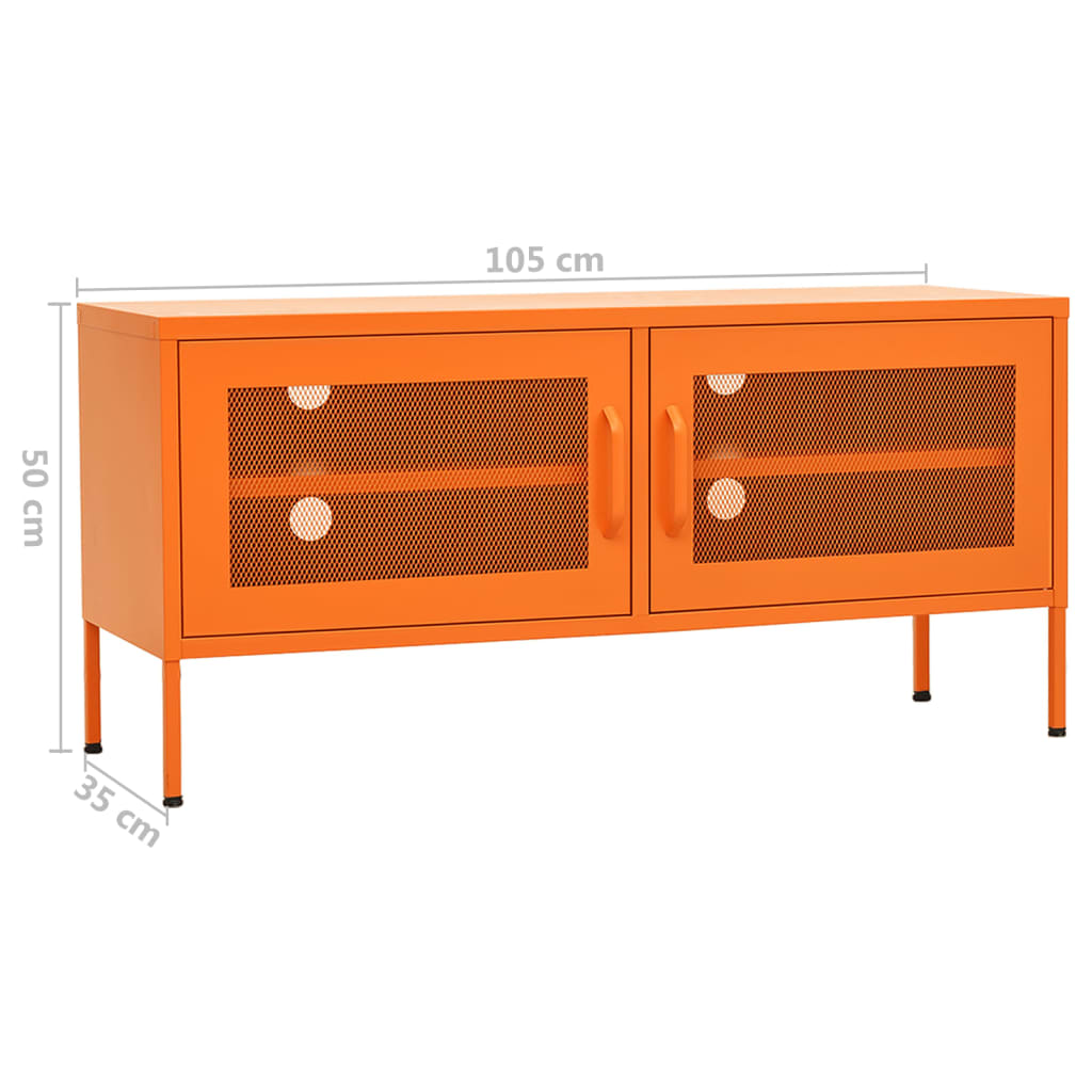 TV Cabinet Orange 105x35x50 cm Steel