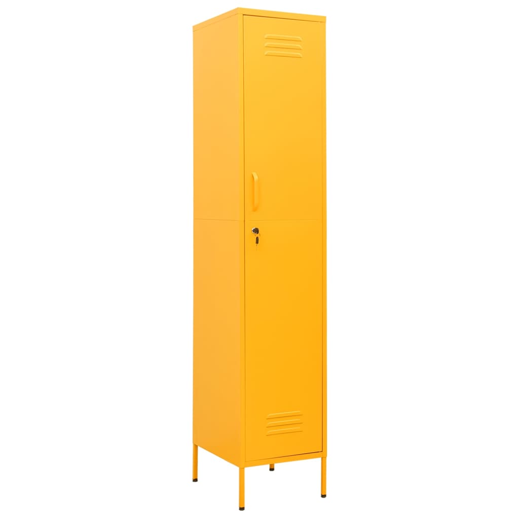 Mustard Yellow Steel Locker Cabinet 35x46x180 cm