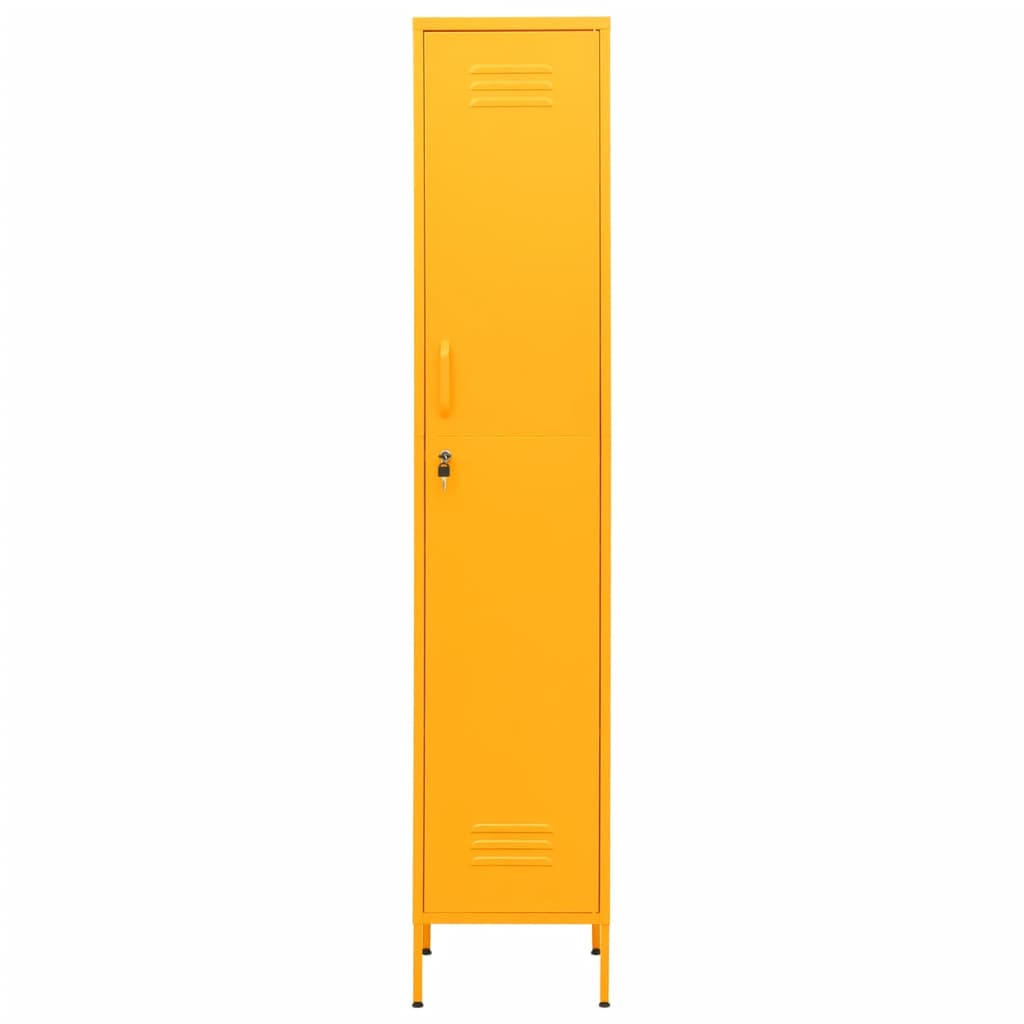 Mustard Yellow Steel Locker Cabinet 35x46x180 cm