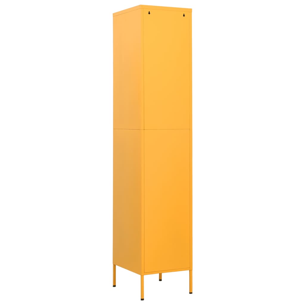 Mustard Yellow Steel Locker Cabinet 35x46x180 cm
