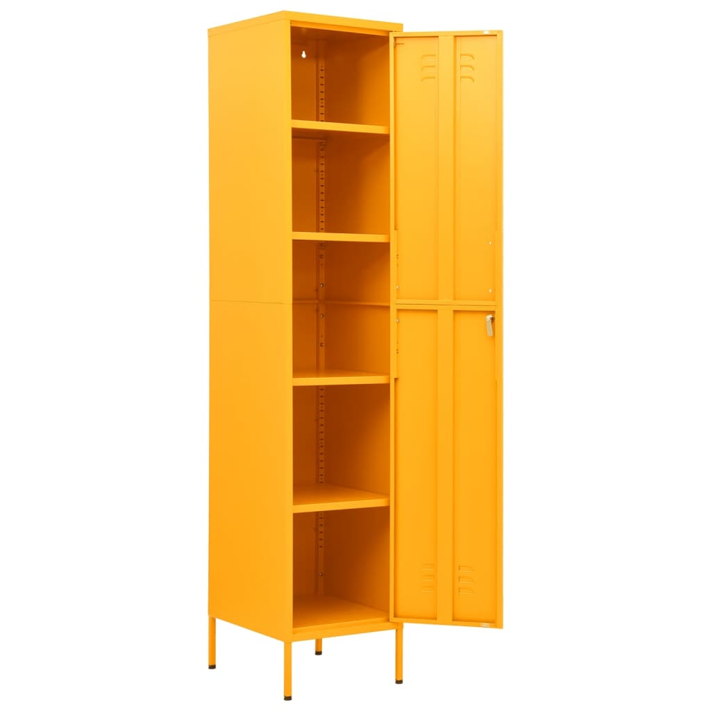 Mustard Yellow Steel Locker Cabinet 35x46x180 cm