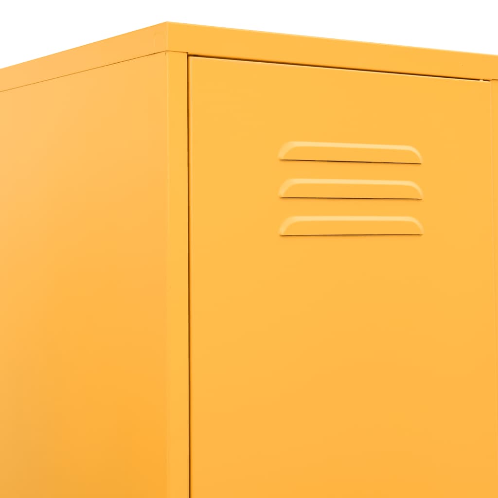 Mustard Yellow Steel Locker Cabinet 35x46x180 cm