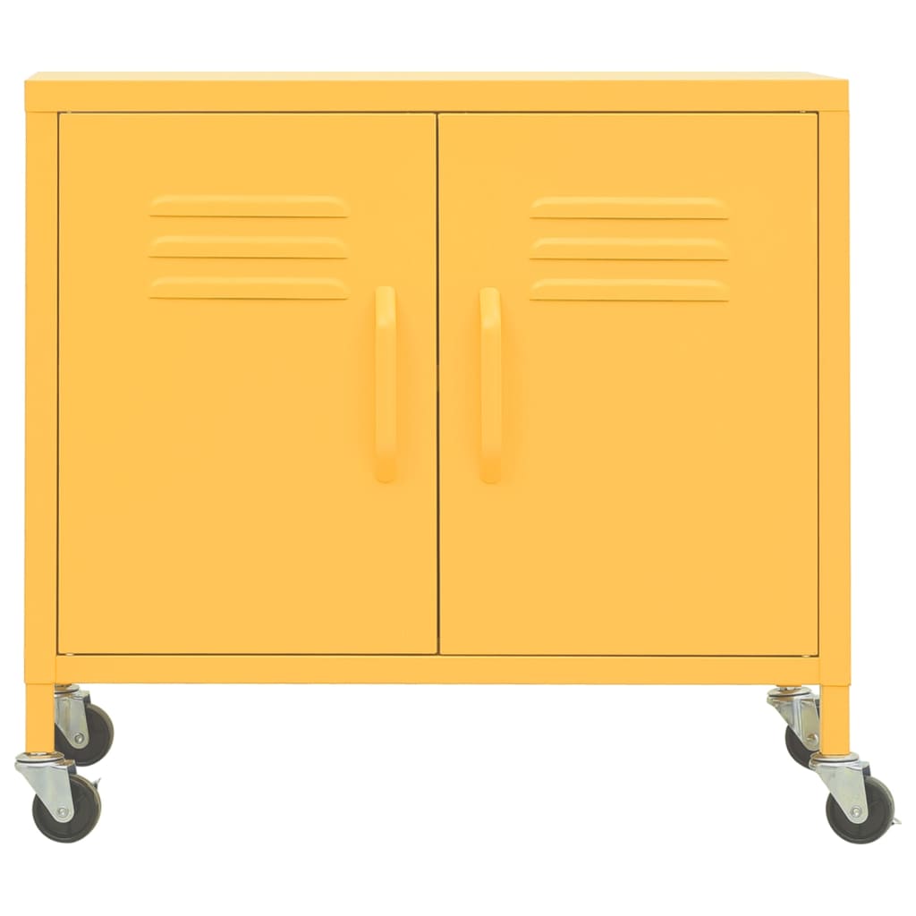 Mustard Yellow Steel Storage Cabinet 60x35x56 cm