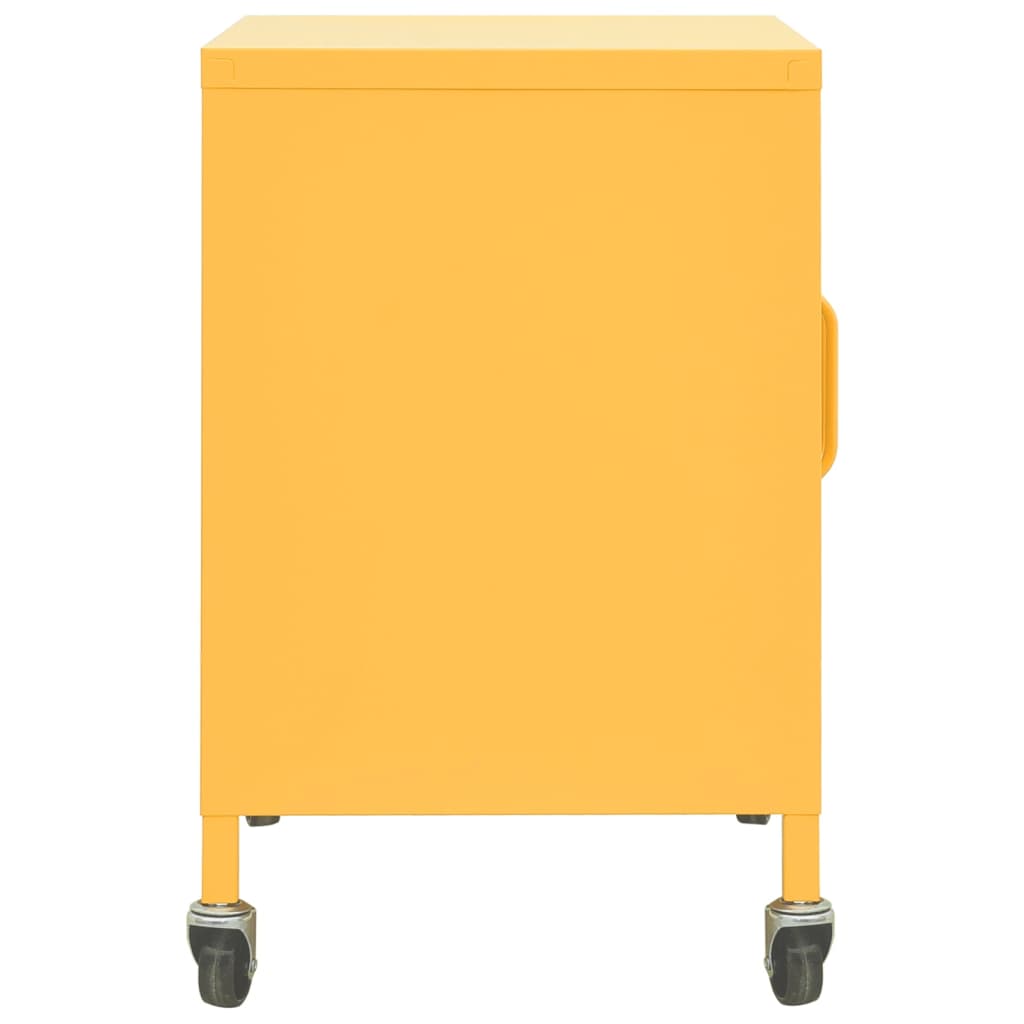 Mustard Yellow Steel Storage Cabinet 60x35x56 cm