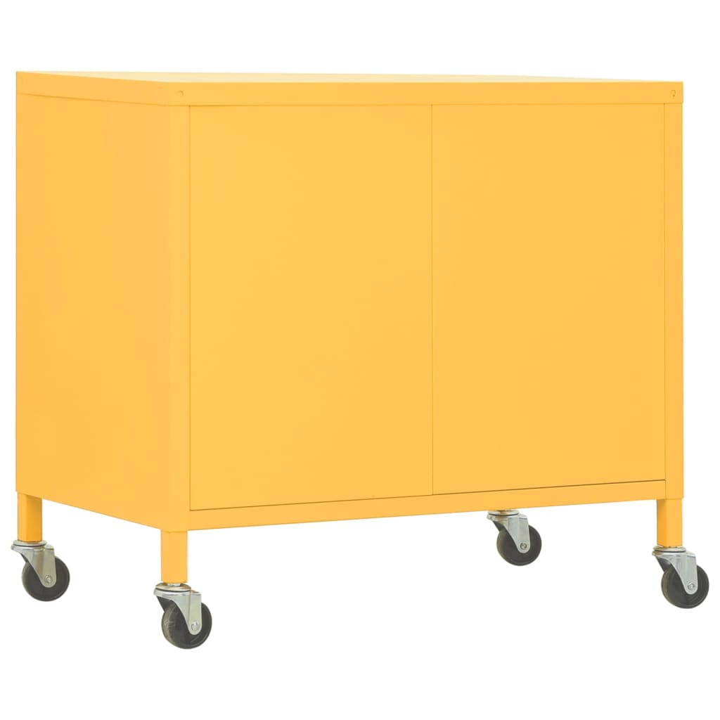 Mustard Yellow Steel Storage Cabinet 60x35x56 cm