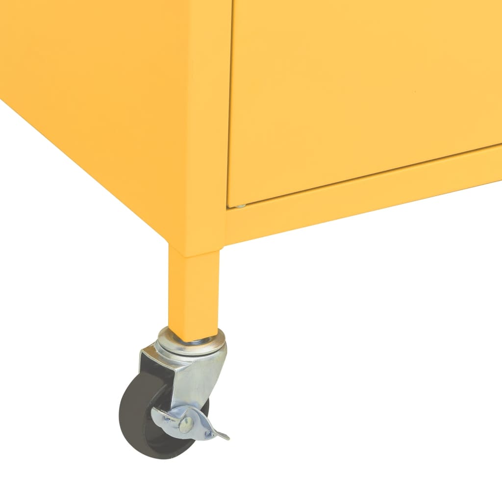 Mustard Yellow Steel Storage Cabinet 60x35x56 cm