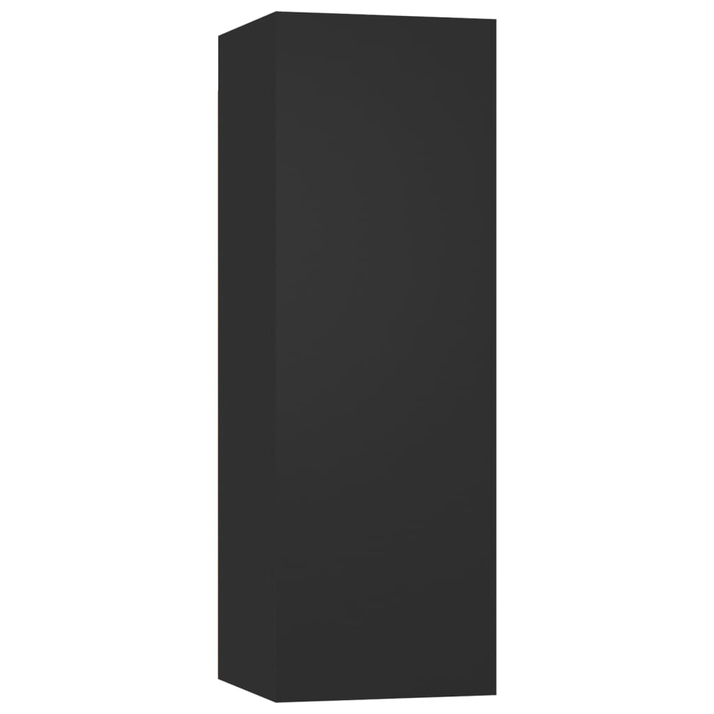 5 Piece TV Cabinet Set Black Engineered Wood