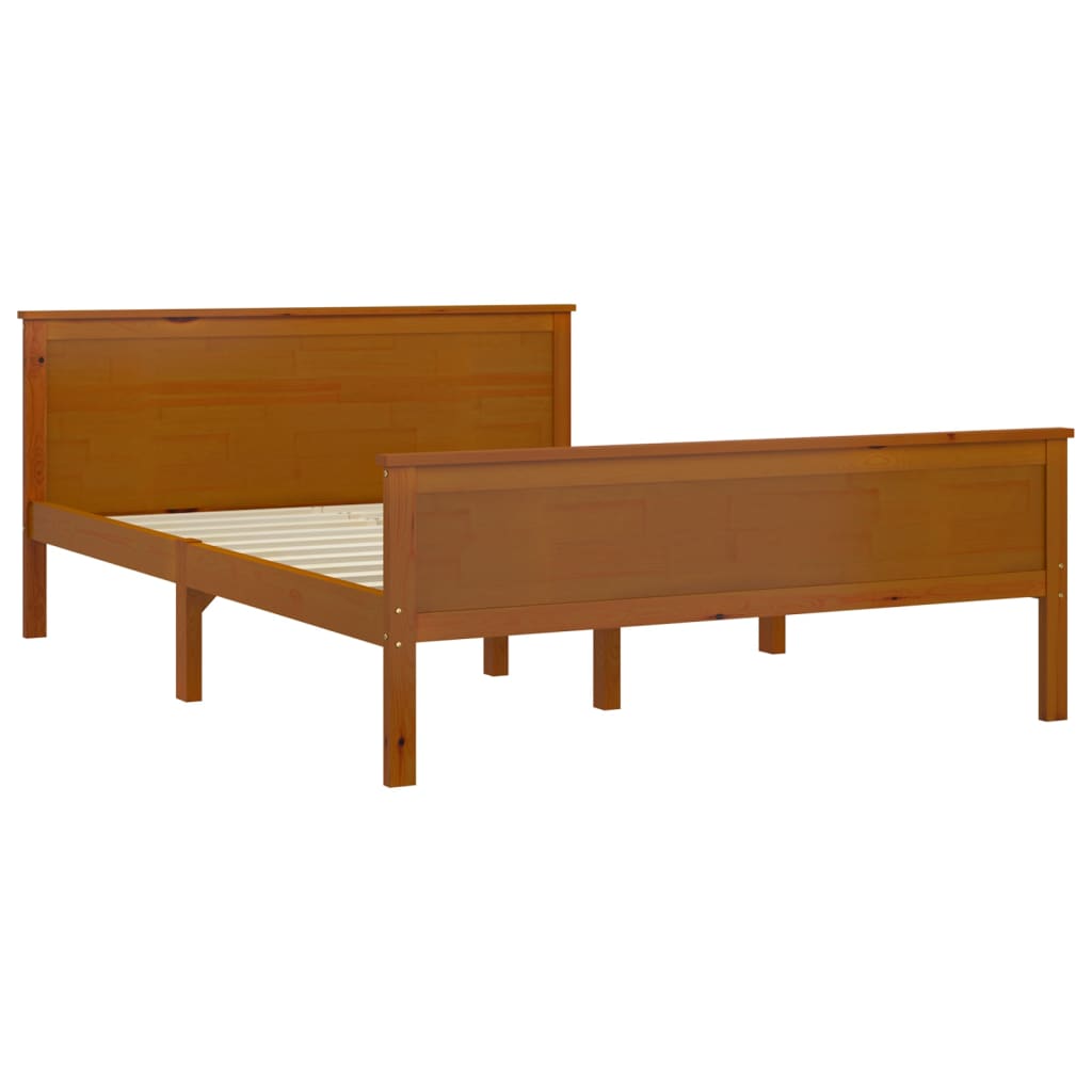 Bed Frame without Mattress Honey Brown Solid Wood Pine 140x200cm