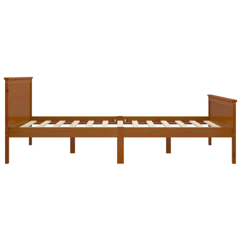 Bed Frame without Mattress Honey Brown Solid Wood Pine 140x200cm
