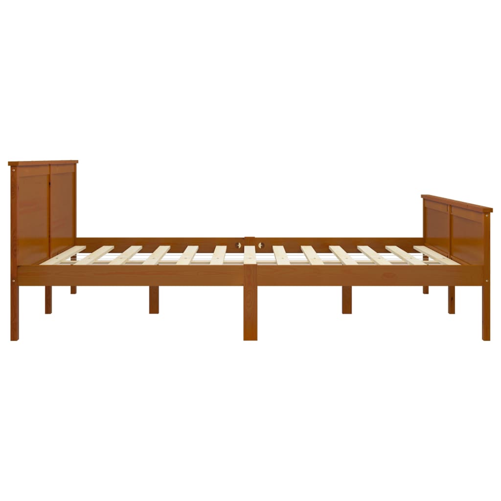 Bed Frame without Mattress Honey Brown Solid Wood Pine 180x200cm