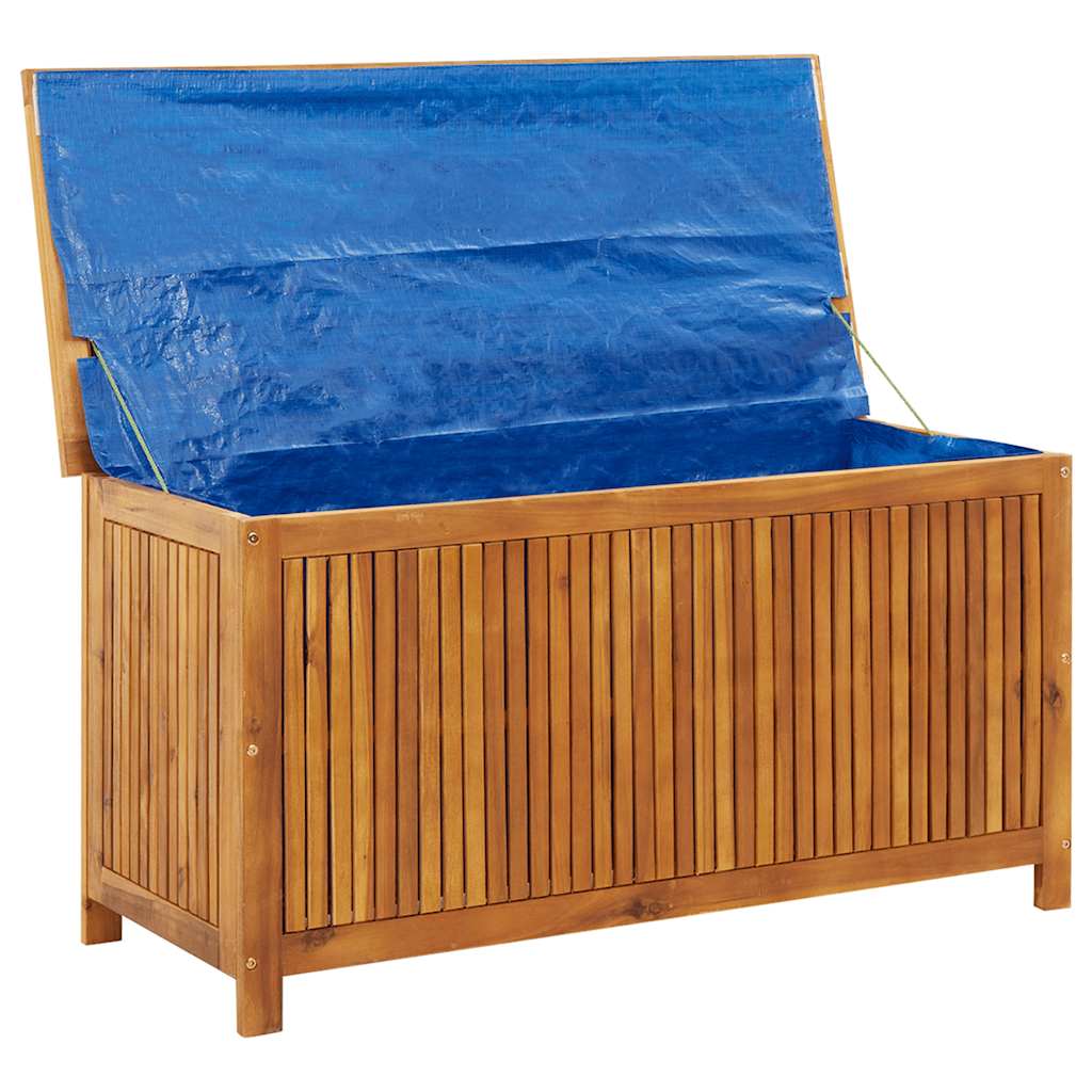 Solid Acacia Wood Garden Storage Box 113x50x58 cm Outdoor Solution