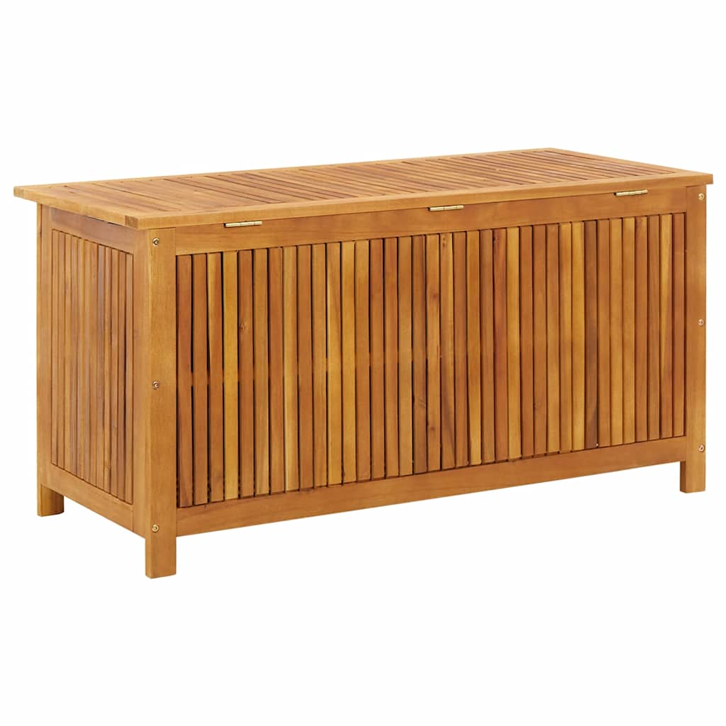 Solid Acacia Wood Garden Storage Box 113x50x58 cm Outdoor Solution