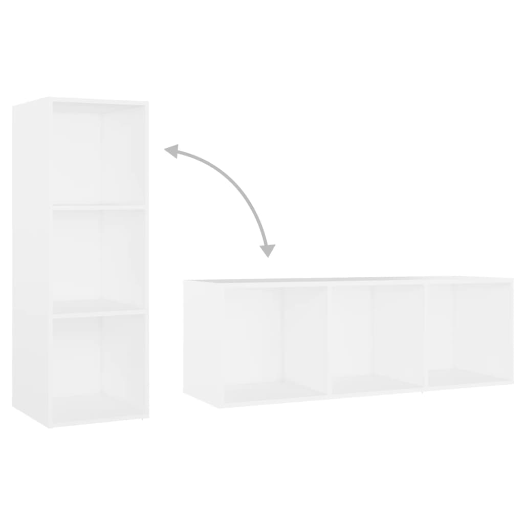 TV Cabinets 2 pcs White 107x35x37 cm Engineered Wood