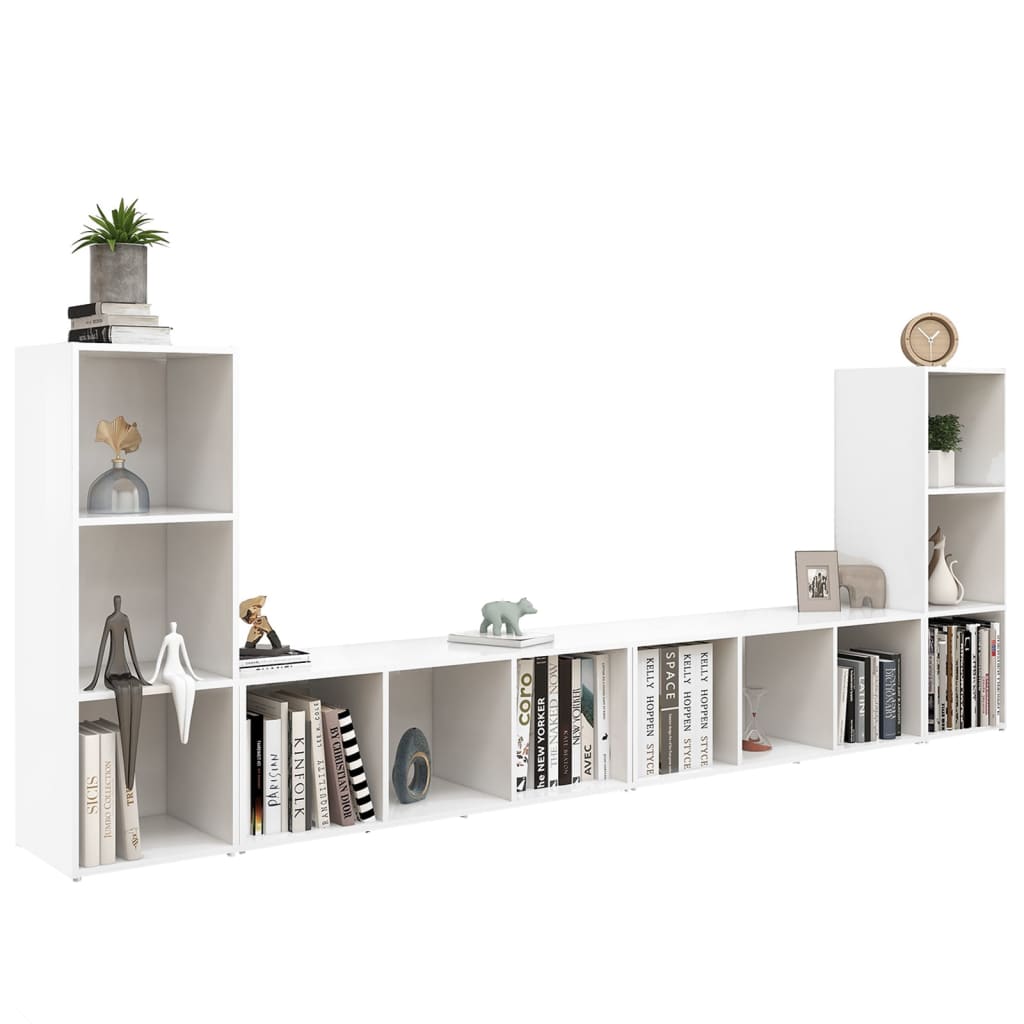 TV Cabinets 4 pcs White 107x35x37 cm Engineered Wood
