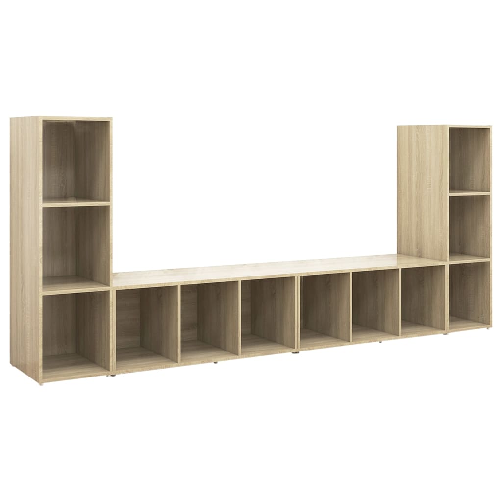 TV Cabinets 4 pcs Sonoma Oak 107x35x37 cm Engineered Wood