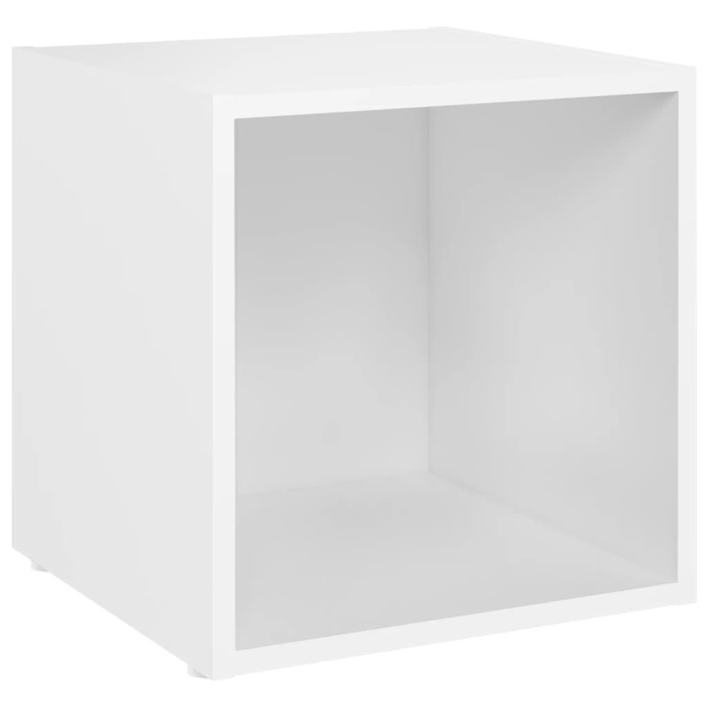 3 Piece TV Cabinet Set White Engineered Wood