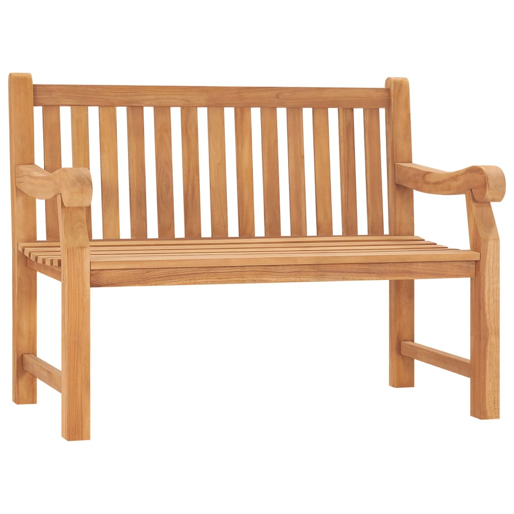 Solid Teak Wood Garden Bench 114cm - Durable Outdoor Seating
